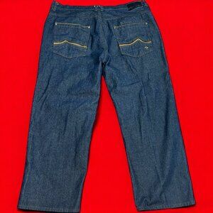 Enyce Baggy Y2K Jeans Mens Size 46 Yellow/Gold Design Rapper